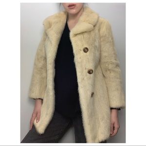 Vintage Fur Coat in Buttercream Colour